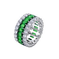 Synthetische Smaragd Hohe Carbon Diamant Ring S925