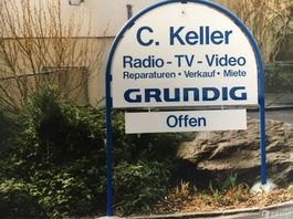 Retro Ladenschild C. Keller Radio-TV