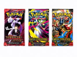 3er Set geöffneter Pokémon Booster Neu - EN