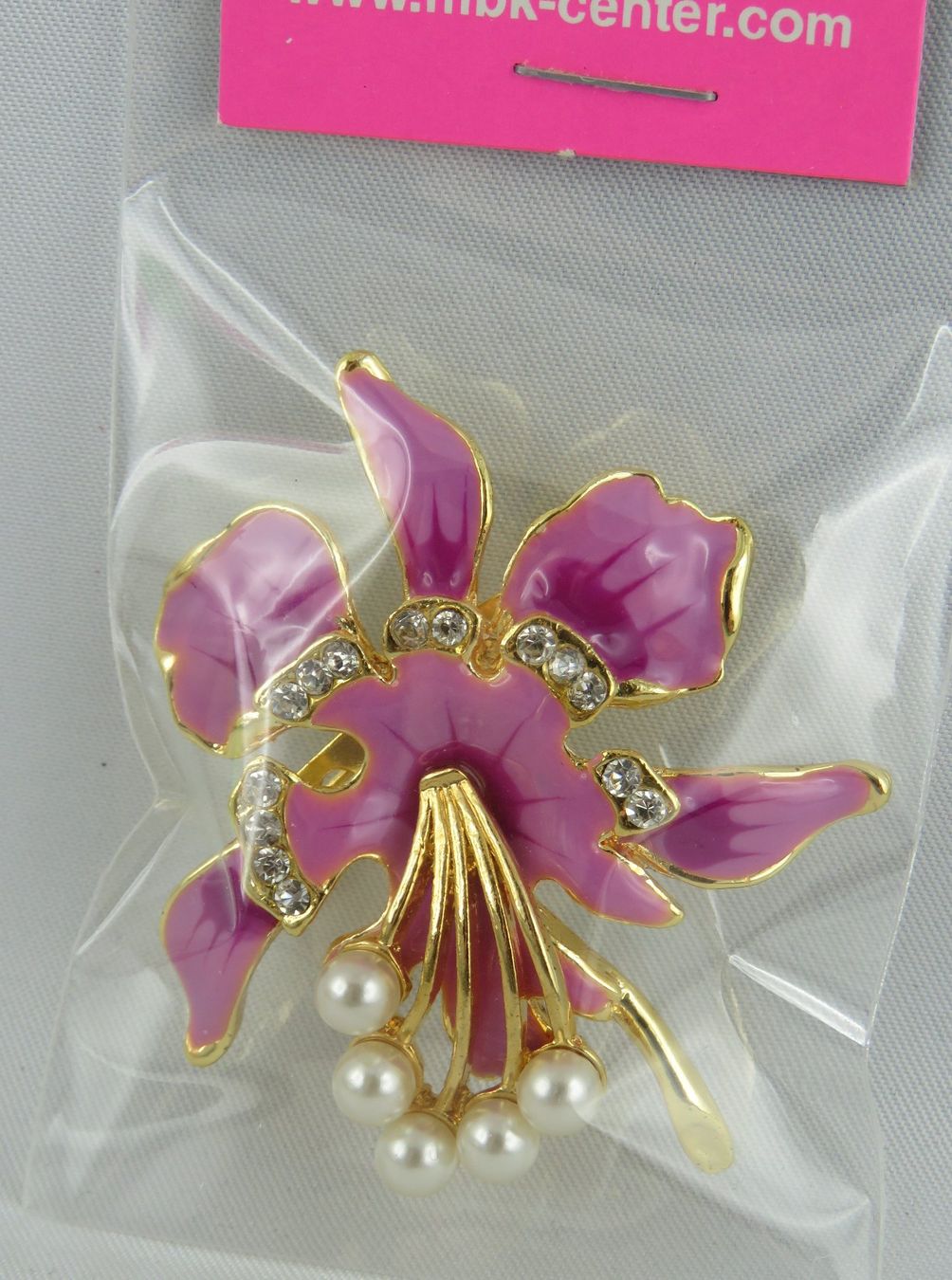 Broches & Aiguilles: Brosche - ORCHIDEE - Lila mit Perlen - 5.5x4,5cm – Neuf avec emballage d'origine à Grenchen par Yamahwildstar16 1