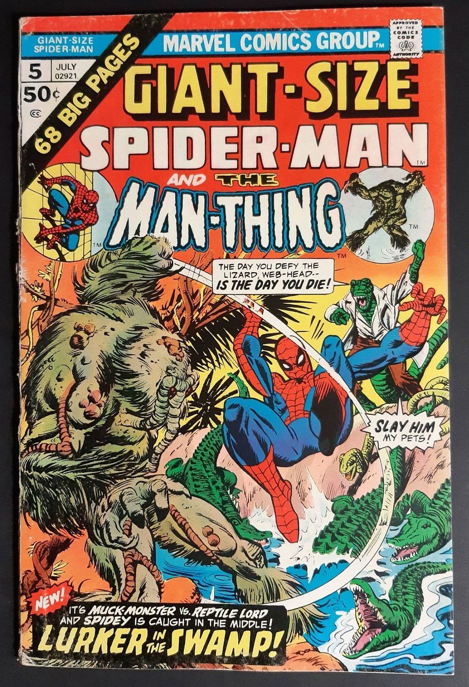 Fumetti: SPIDER-MAN GIANT SIZE #5 MAN-THING VS. LIZARD MARVEL 1975 – Usato da Lugano venduto da YouWantUS