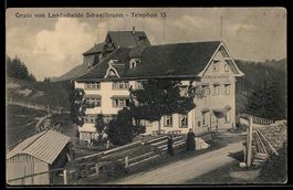 AK Schwellbrunn, Gasthaus zur Landscheide mit Garten