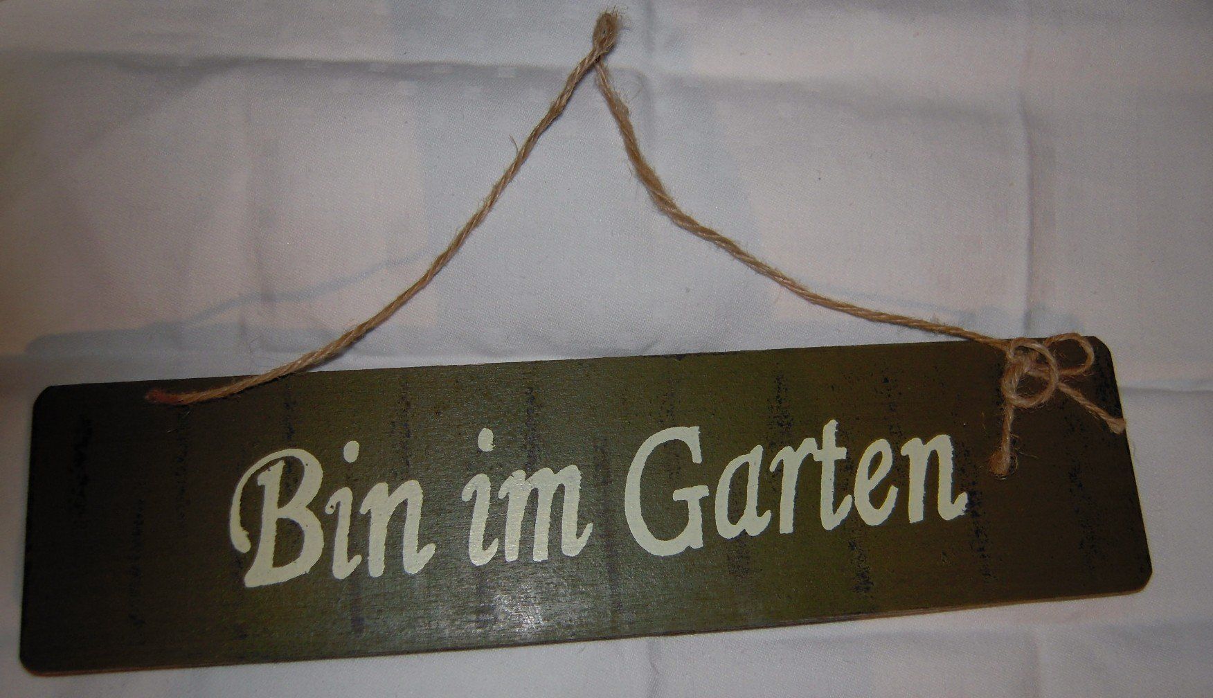 Insegne: Türschild Bin im Garten – Usato da Heimberg venduto da Rockenrol