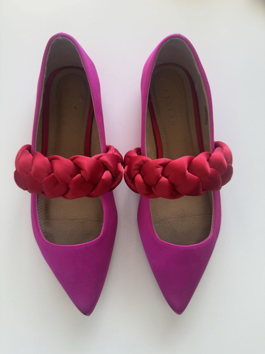 Asos Damenschuhe: Flache Pumps mit rotem Flechtband - Gr. 37 – Gebraucht aus Zürich von ERueff