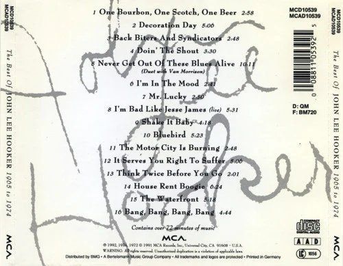 CD: John Lee hooker [MCA] - inc. "Think Twice Before You Go" – Usato da Unterbäch VS venduto da Plasido 1