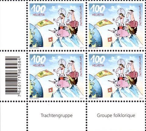 Tutti i francobolli: 4er-Block Postcrossing Trachtengruppe** – Nuovo (secondo la descrizione) da Dottikon venduto da haeusibuh5