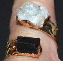 Ring L-7722 – Turmalin & Bergkristall – Grössenverstellbar