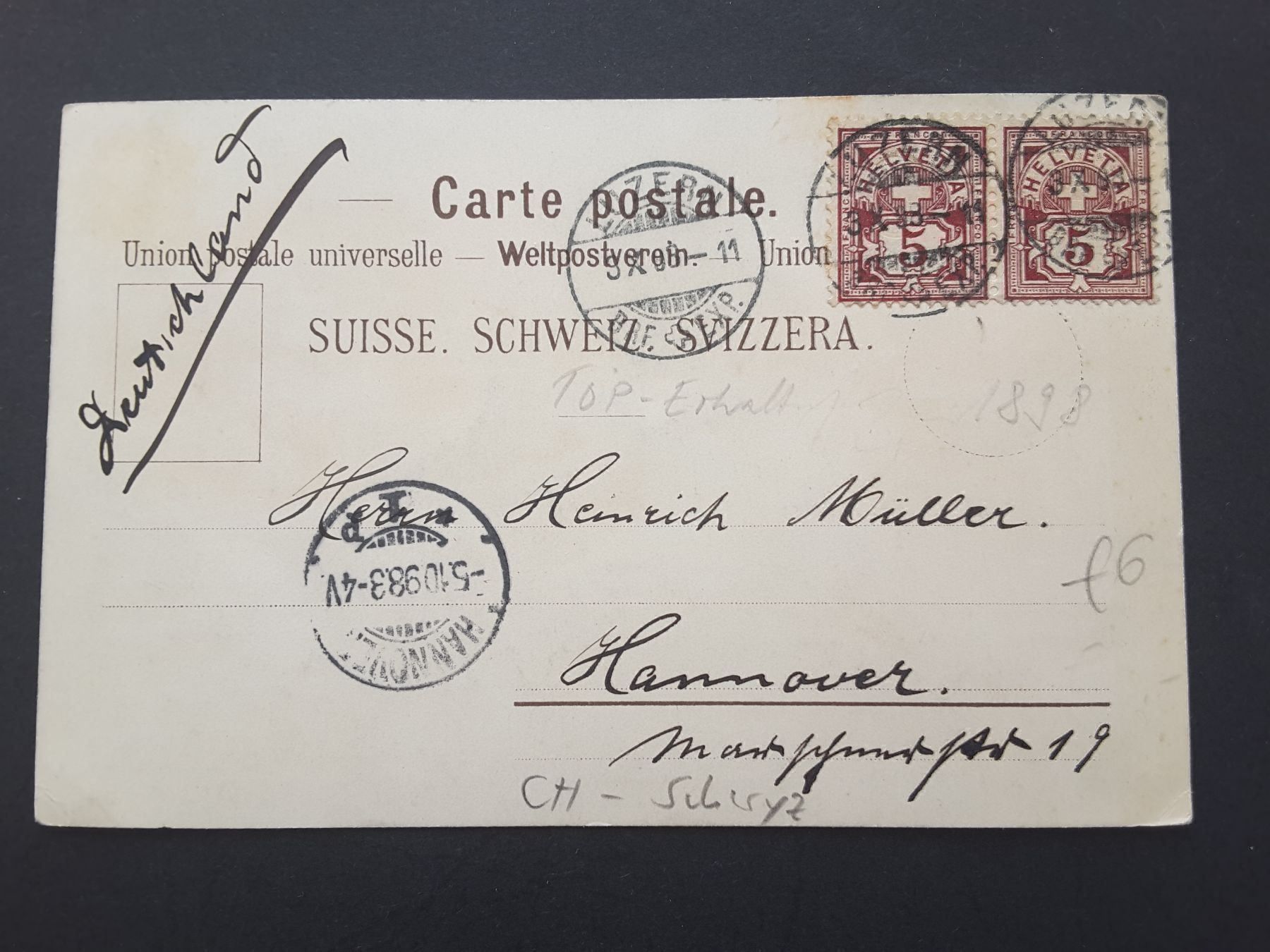 Cartoline postali: Litho Brunnen , 1898 – Usato da Reichenburg venduto da Pipo-67 1