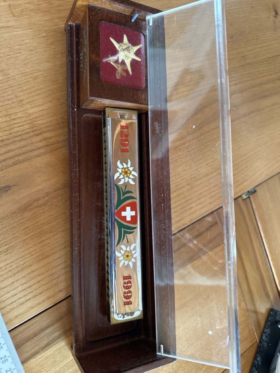 Strumenti musicali: Schweizer Spieluhr mit Harmonica und Edelweissmotiv! – Nuovo (secondo la descrizione) da Frümsen venduto da Katzen0