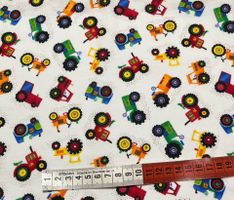Patchworkstoff Kindersujet bunte Traktoren