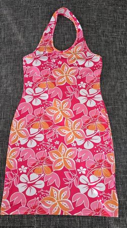 Sommerliches Neckholder Kleid mit Blumenmuster, Gr. S