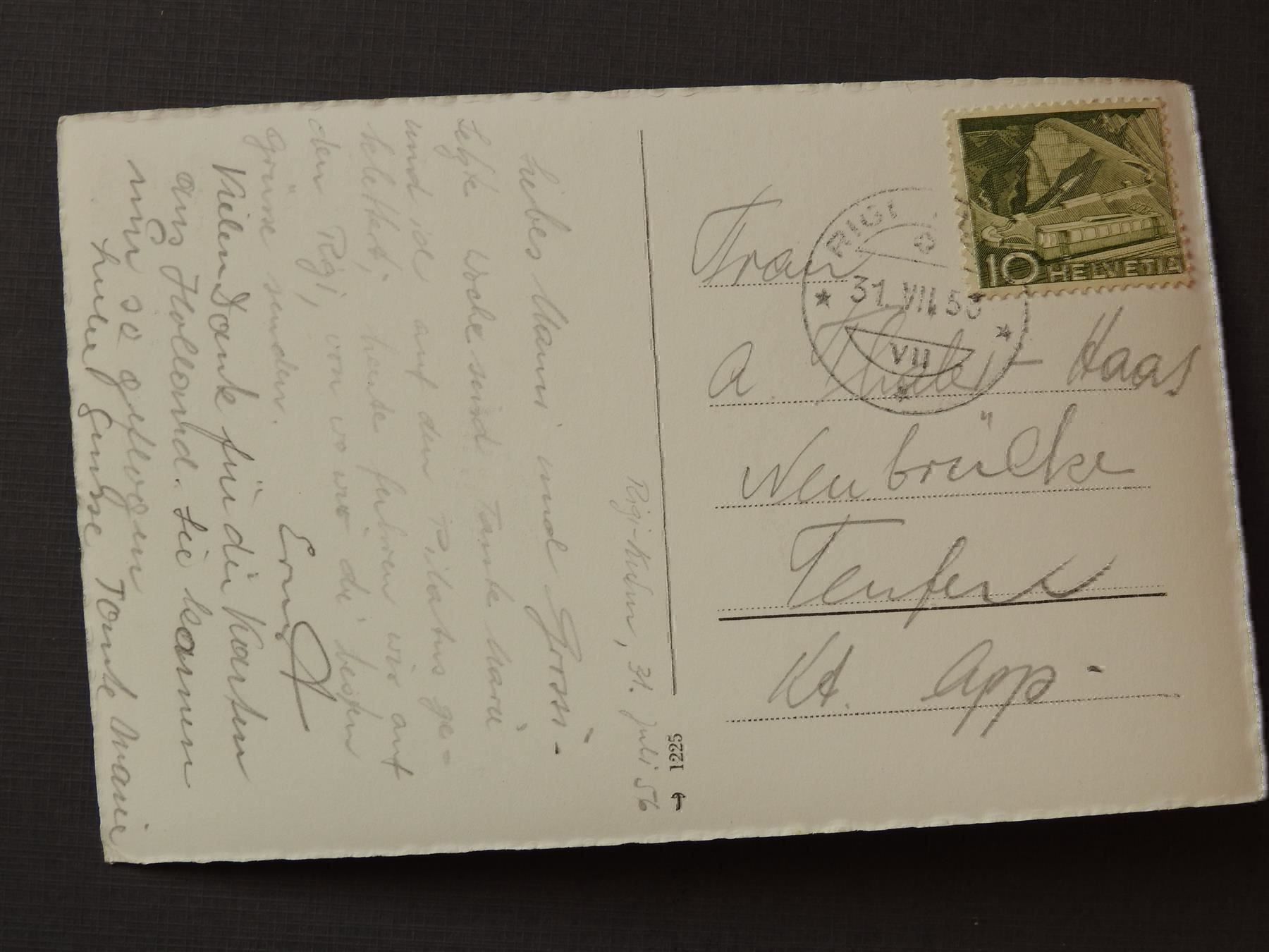 Cartoline postali: Rigi-Bahnen unterhalb Rigi Kulm – Usato da Rain venduto da 999-800-K 1