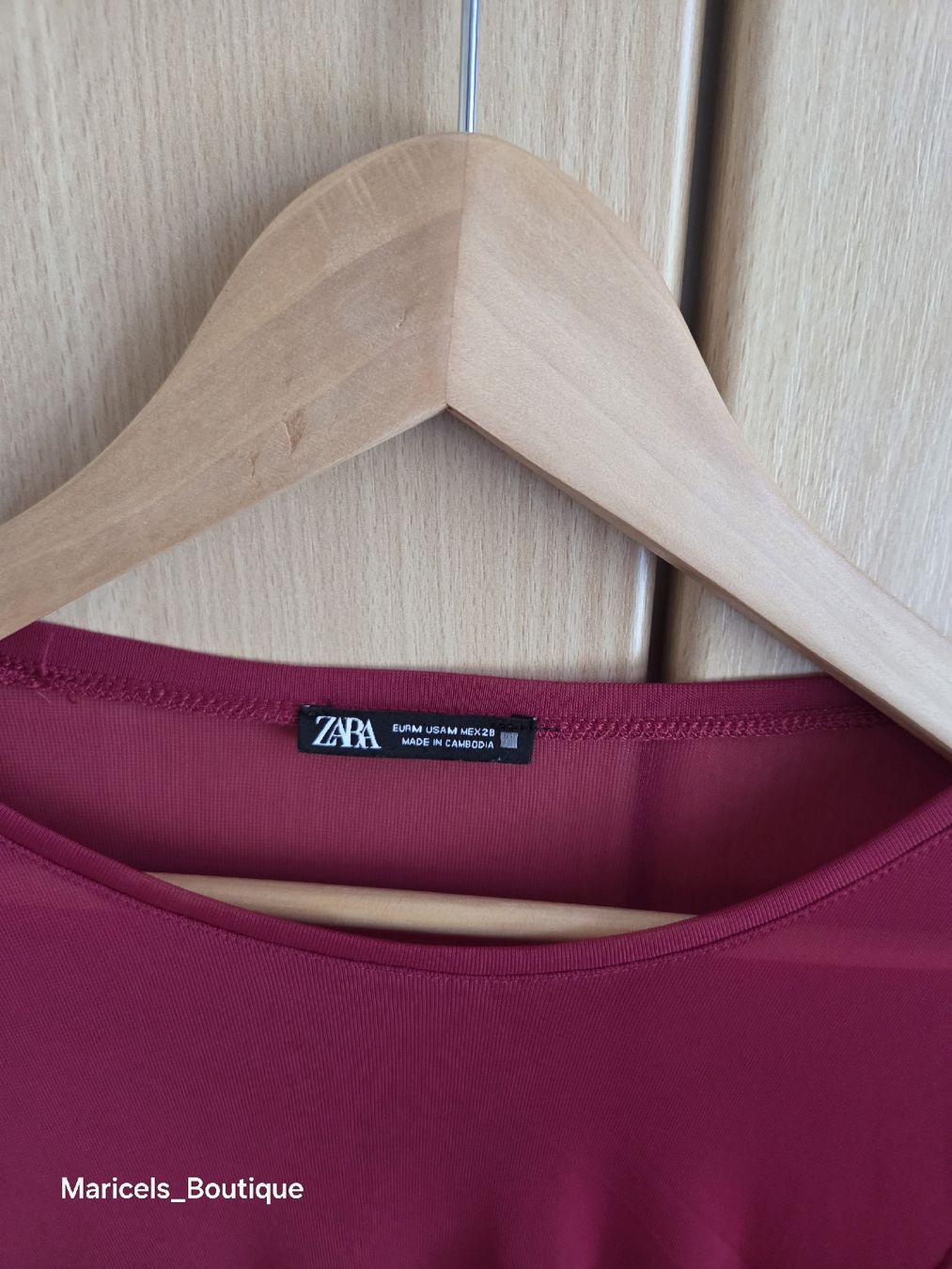 Zara Top: ZARA Langarmshirt Pink Grösse M Mesh Ruched – Usato da Winterthur venduto da Maricels_Boutique 1