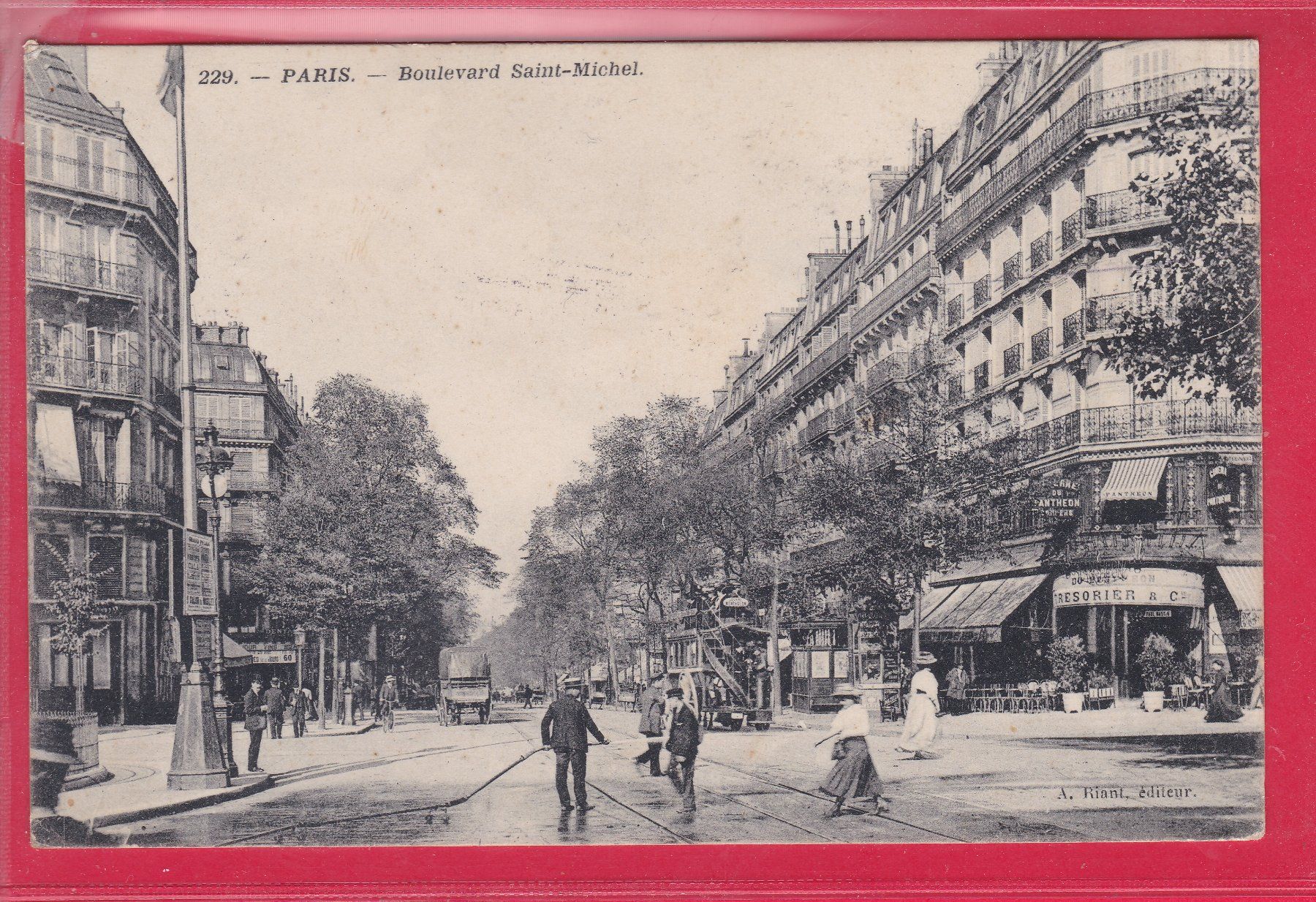 Cartoline postali: PARIS, BOULEVARD SAINT-MICHEL, 3.1.1910 – Usato da Oberrieden venduto da Gebirgsstelze