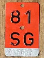 SG 81 - VELONUMMER - FAHRRADSCHILD - PLAQUE DE VELO - SG 81