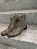Graue Leder Stiefeletten im Kroko Look, Grösse 36, Top!