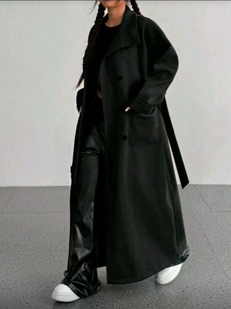 ✨ Oversized Trenchcoat - S - Mantel in Schwarz
