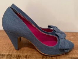 Office London Jeans Pumps mit Schleife, Grösse 40