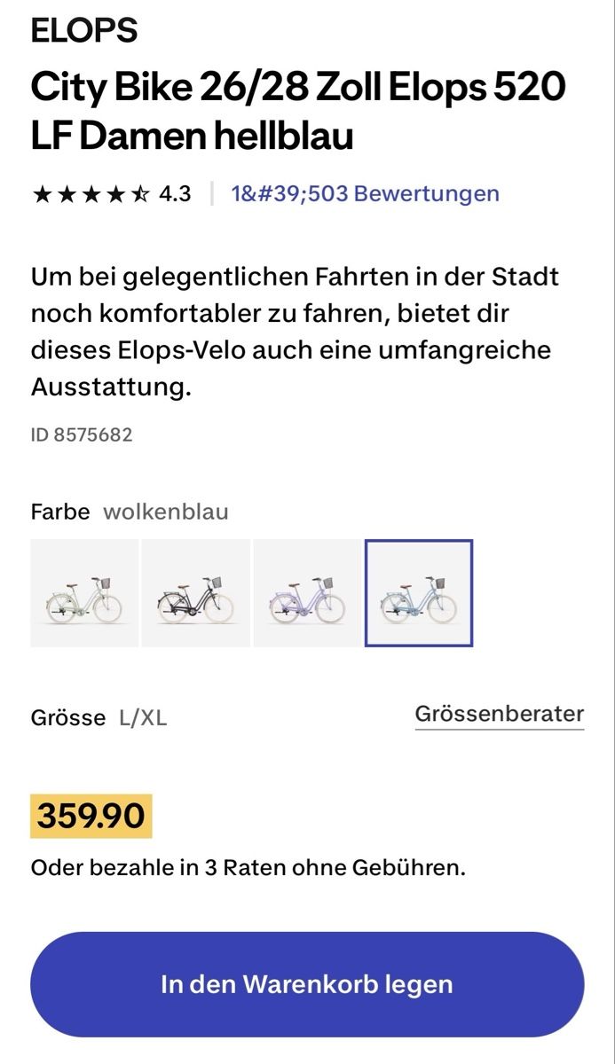 Decathlon Biciclette: City Bike – Nuovo (secondo la descrizione) da Winterthur venduto da Miinaronja 2