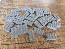 lego 3001 lot de 30 pièces Dark Bluish Gray Brick 2 x 4