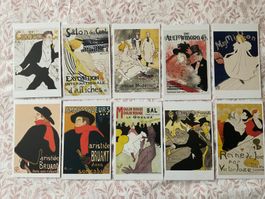 10 AK, Kunstkarten, Plakate von Henri de Toulouse-Lautrec