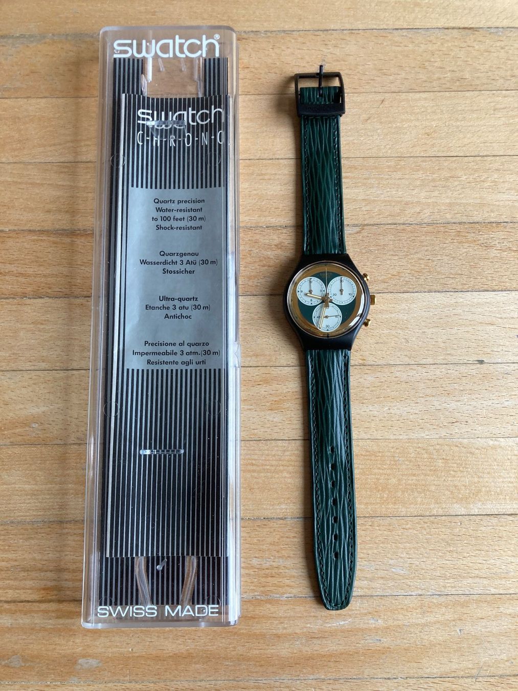 Swatch Uhren: Swatch Chrono SCB107 ROLLERBALL, 1991 – Neu und originalverpackt aus Meilen von Oldiepoldi