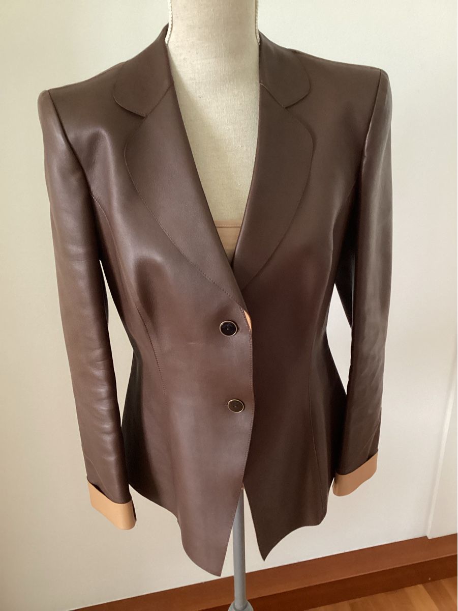 Salvatore Ferragamo Giacche: Salvatore Ferragamo, Lederblazer, Gr. 40 dt. – Usato da Salenstein venduto da Esprit57