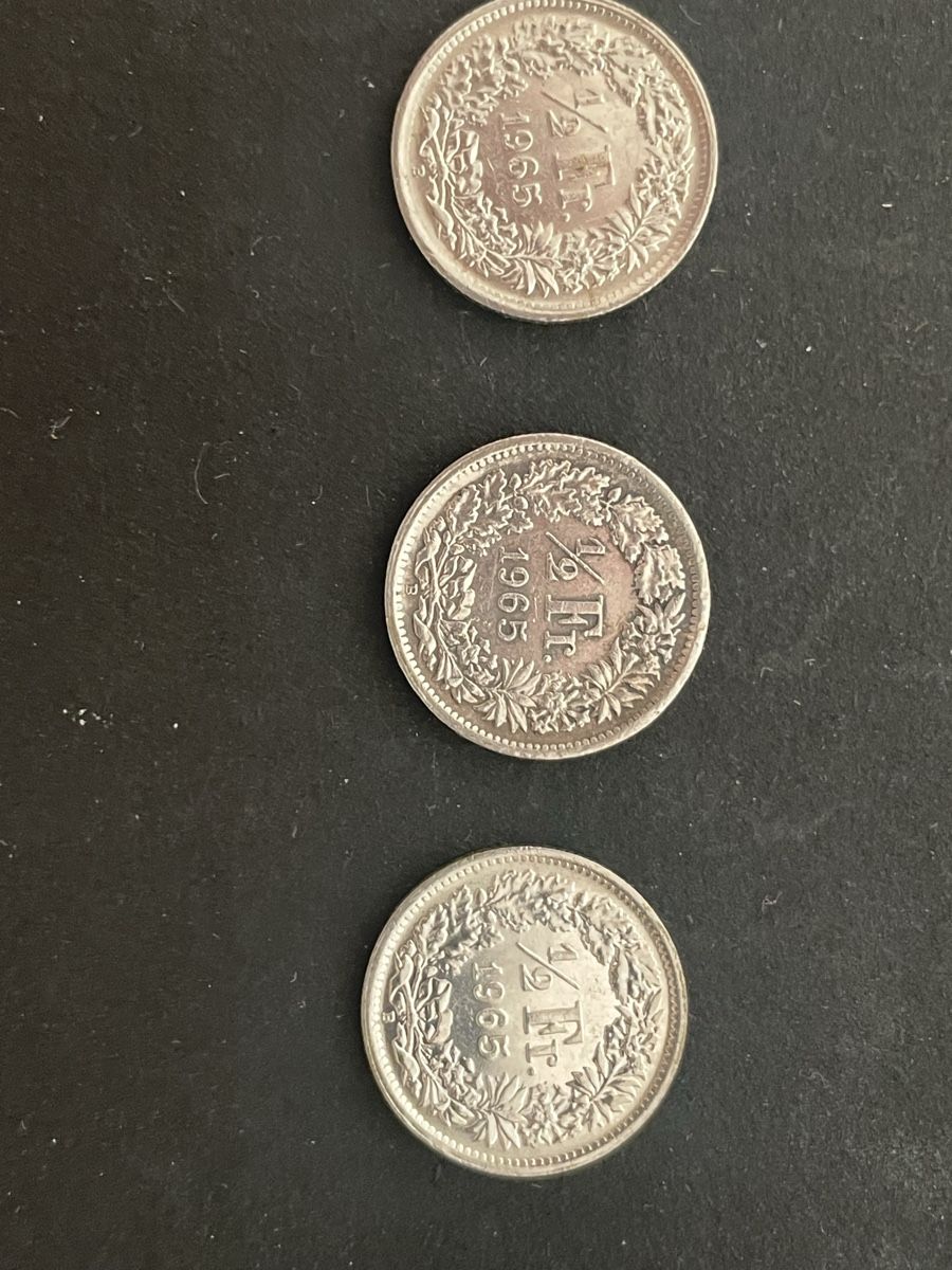Tutti le monete: 3 x -.50 Silber CH Jahr 1965 – Usato da Meierskappel venduto da Hala03 1