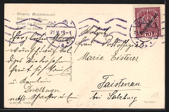 Cartes postales: Mela Köhler: Unterm Holunderbusch sitze – D'occasion à Berlin par bartko-reher 1
