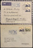 Schweiz 1948 Helikopterpost Lot Dänemark USA 2 Belege