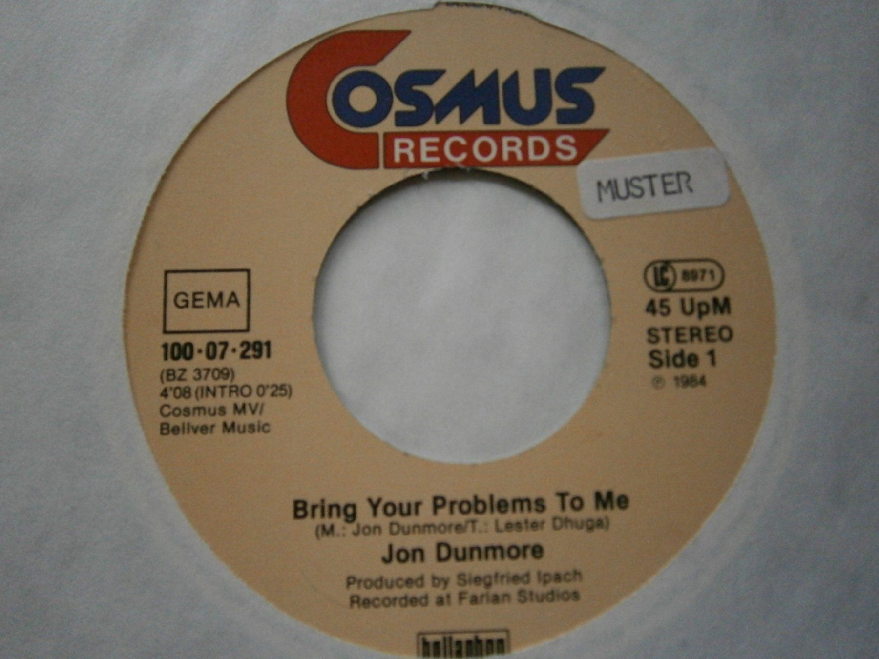 Dischi in vinile: Vinyl-Single Jon Dunmore - Bring Your Problems To Me – Usato da Langenthal venduto da Modo39
