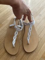 Leder-Sandalen weiss, Gr. 36, wie neu!