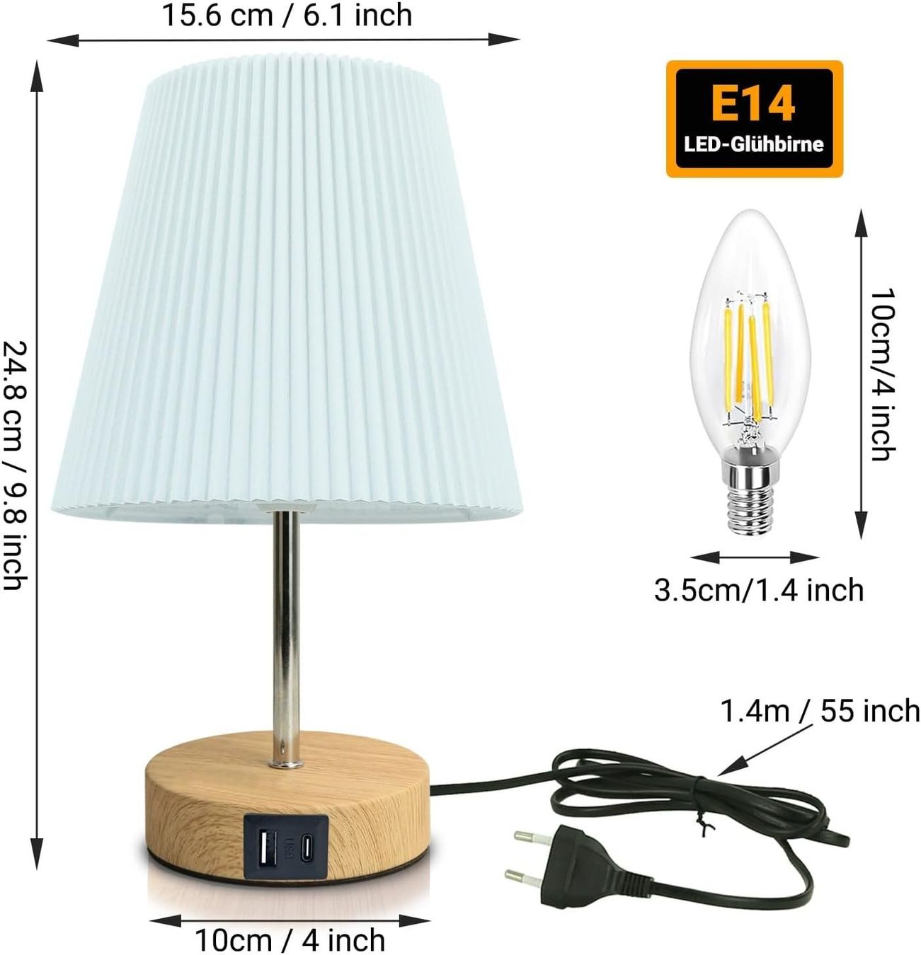 Lampade: Nachttischlampe Touch Dimmbar mit Ladefunktion – Nuovo e nell'imballaggio originale da Nuglar venduto da SaleRitter 6