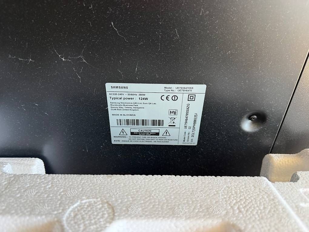 Televisori: Samsung UE75H6470 – Difettoso da Movelier venduto da dorianomusca 1