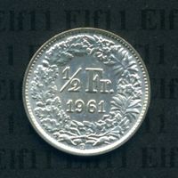 CHF___0.50 1961 stgl * nigelnagelneu! 50 Rappen