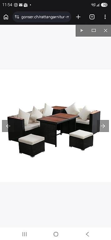 Set de table et chaises: Rattan Lounge MELBOURNE komplett – D'occasion à Rotkreuz par lorehadar 1