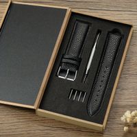 Bracelet de montre en cuir noir kit complet neuf  18 mm