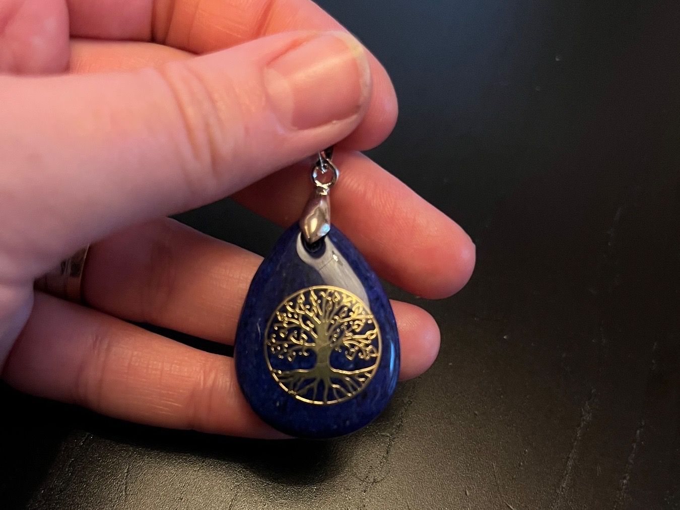 Anhänger: Amulett/ Anhänger mit Baum des Lebens aus Lapislazuli – Neu (gemäss Beschreibung) aus Gams von Mariawicca 4