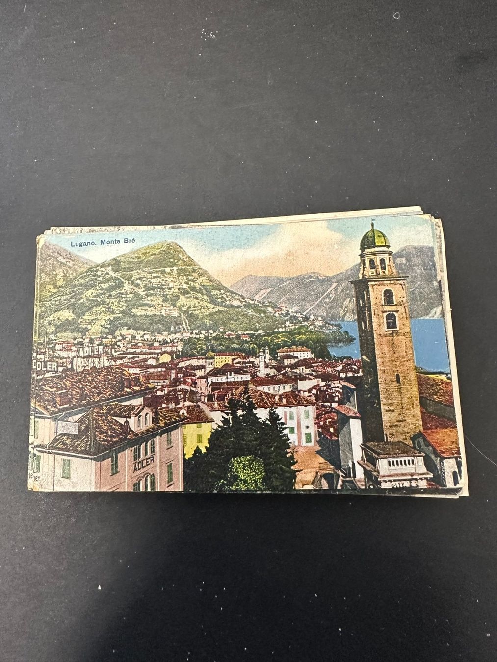 Ansichtskarten: Lugano mit Monte Bré – Gebraucht aus Lyssach von Zsag