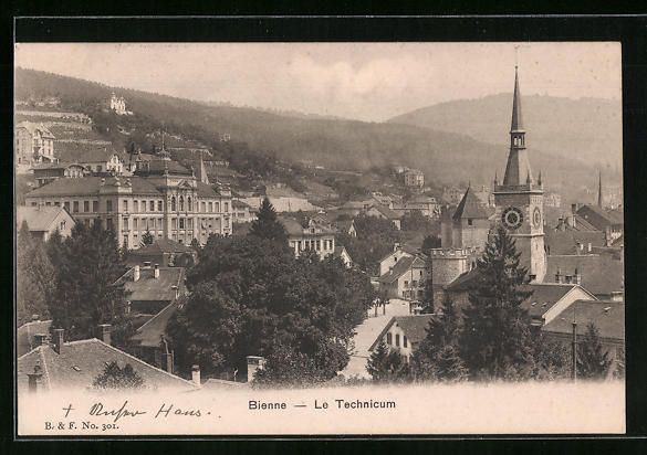 Cartoline postali: AK Bienne, Le Technicum, 1906 – Usato da Berlin venduto da bartko-reher