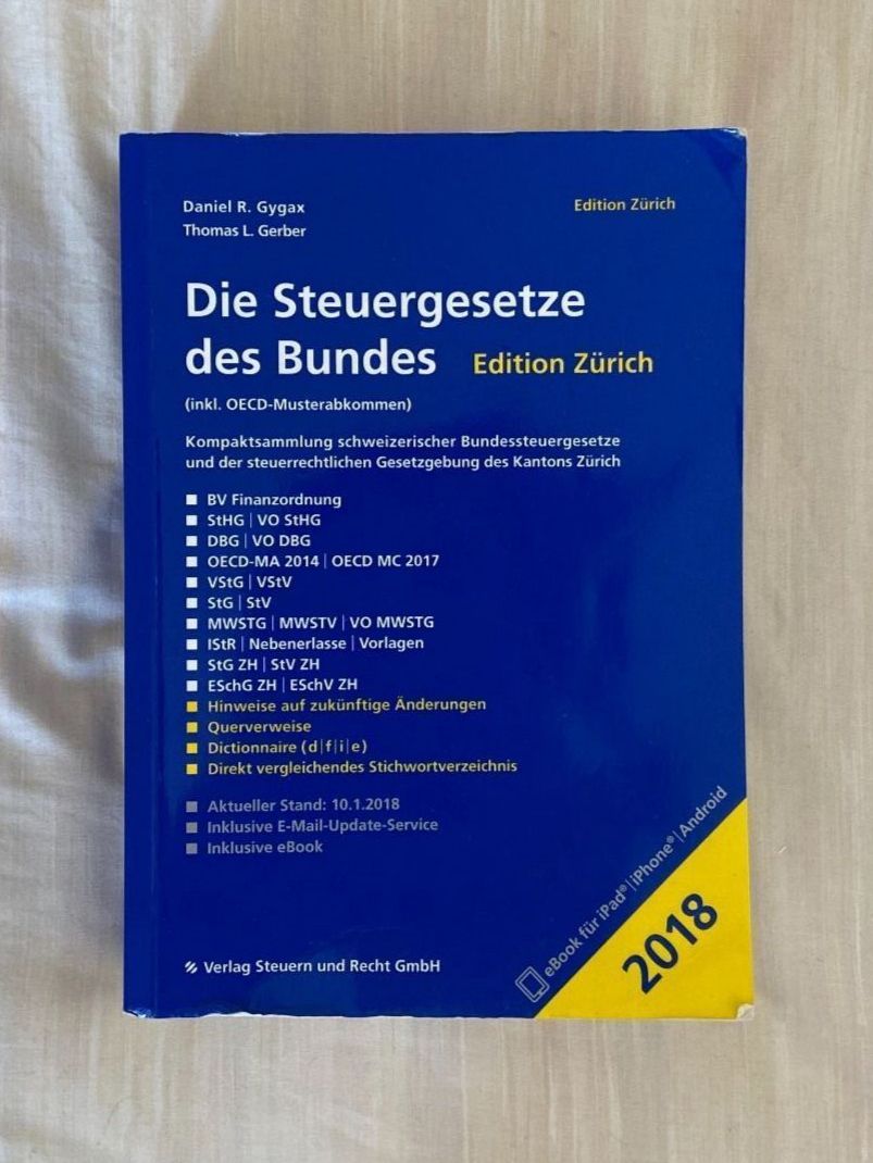 Libri: Die Steuergesetze des Bundes 2018 – Usato da Zürich venduto da dedasiba