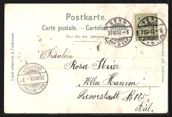 Cartoline postali: Litho Bern, Am Bärengraben, Blick in de – Usato da Berlin venduto da bartko-reher 1
