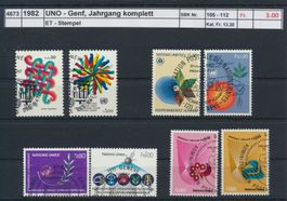 1982 UNO - Genf, Jahrgang komplett, ET - Stempel