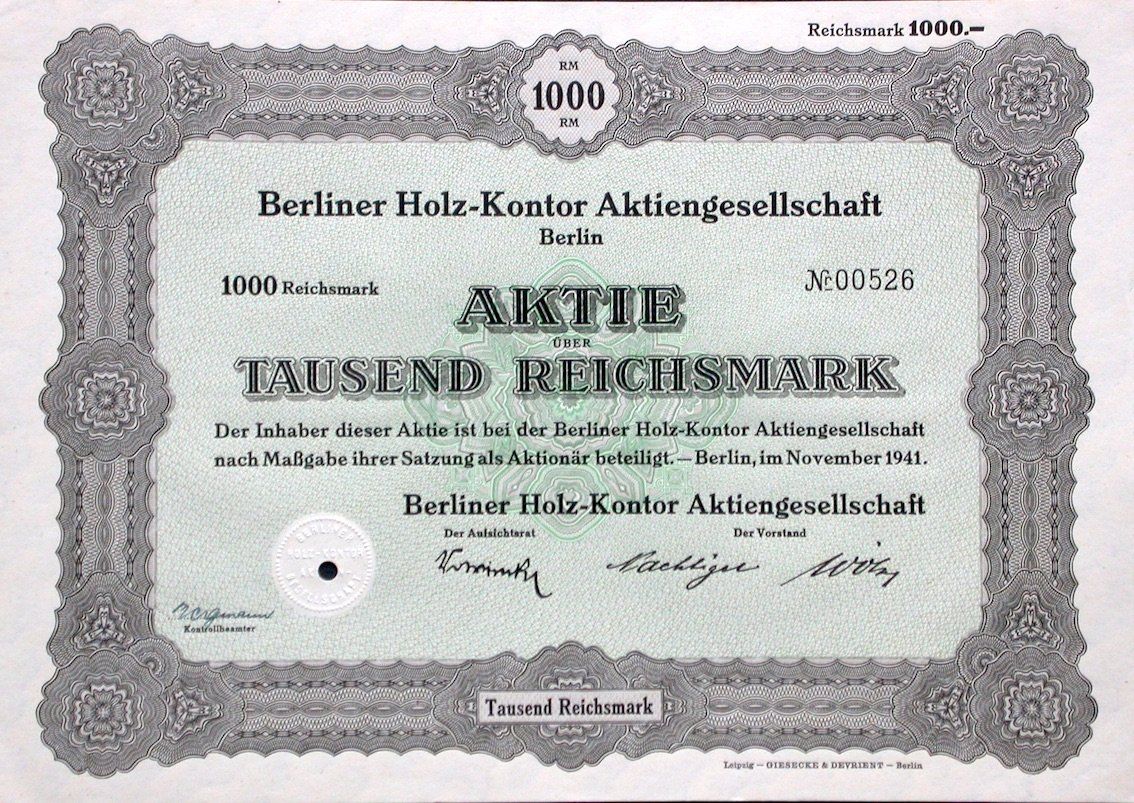 Documenti: Berliner Holz-Kontor AG, Berlin - 1941 – Usato da Solothurn venduto da Sgasche