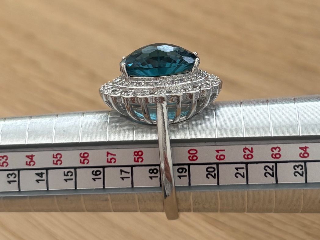 Anelli: Luxus Elegante Gr.19/9 Ring Farbe: Silber /blau – Nuovo (secondo la descrizione) da Biel-Bienne venduto da Roserosse13 8