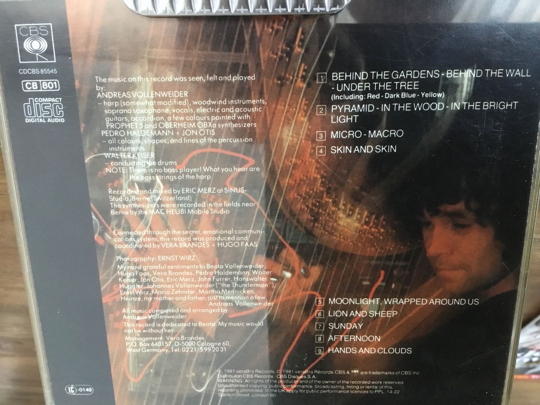 CD: Andreas Vollenweider - Behind the Gardens     o – Usato da Thierachern venduto da sweden08 1