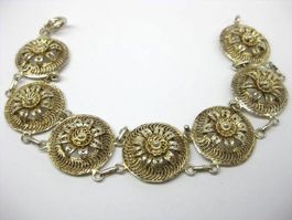 filigran Armband Silber 835 vergoldet antik floral 18 cm