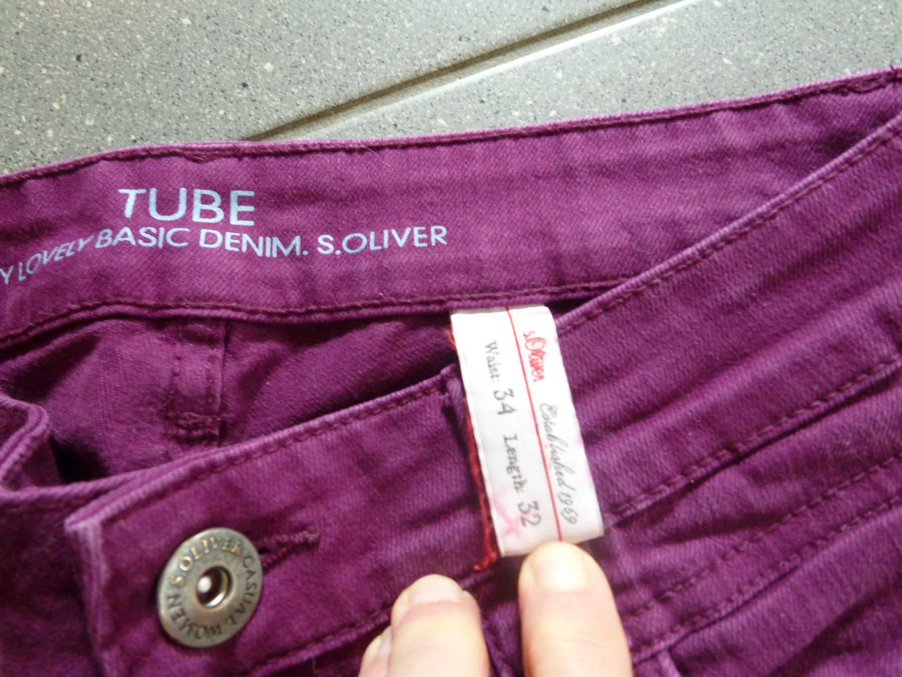 S.Oliver Pantaloni: violette Hose TUBE  34 32 s.Oliver – Usato da Dättlikon venduto da Mamakuga 3