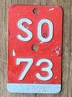 SO 73 - VELONUMMER - FAHRRADSCHILD - PLAQUE DE VELO - SO 73