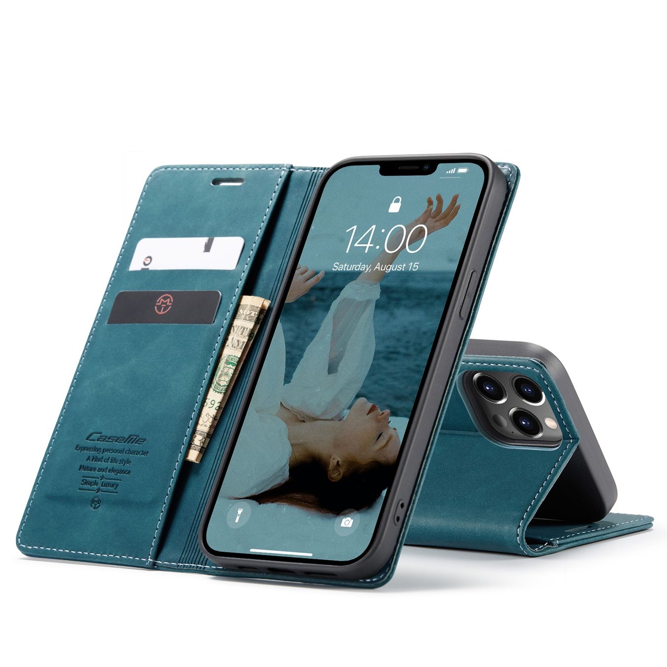 Cover & Protezioni schermo: iPhone 12 Pro Max - étui à rabat support portefeuille BLEU – Nuovo e nell'imballaggio originale da Morges venduto da DigiAC